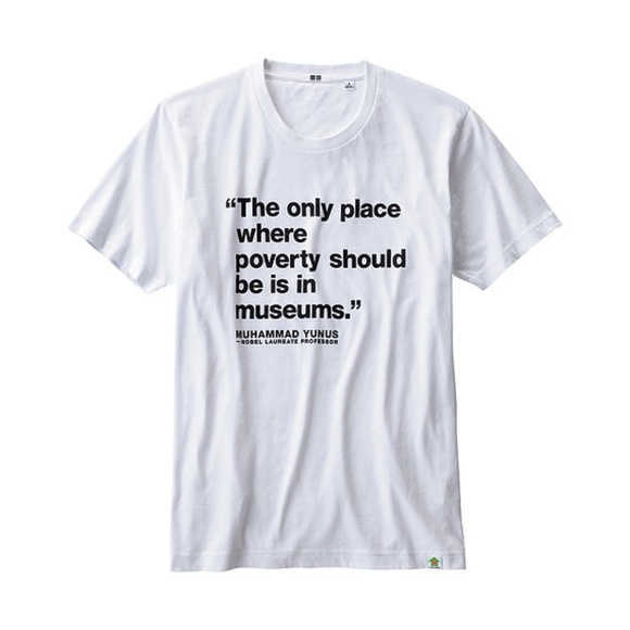 UNIQLO Grameen Graphic Quote T-shirt - Size XS - Picture 1 of 6